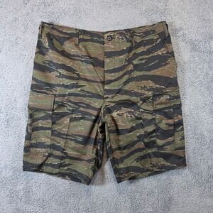 Rothco BDU Cargo Camo Shorts Mens Large Regular Tiger Stripe Adjustable Tactical